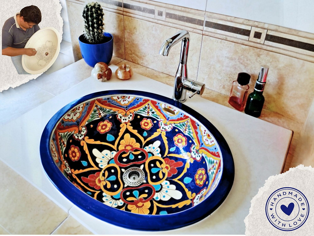 Mexiko Einbauwaschbecken ACAPULCO - 100% Kunstwerk