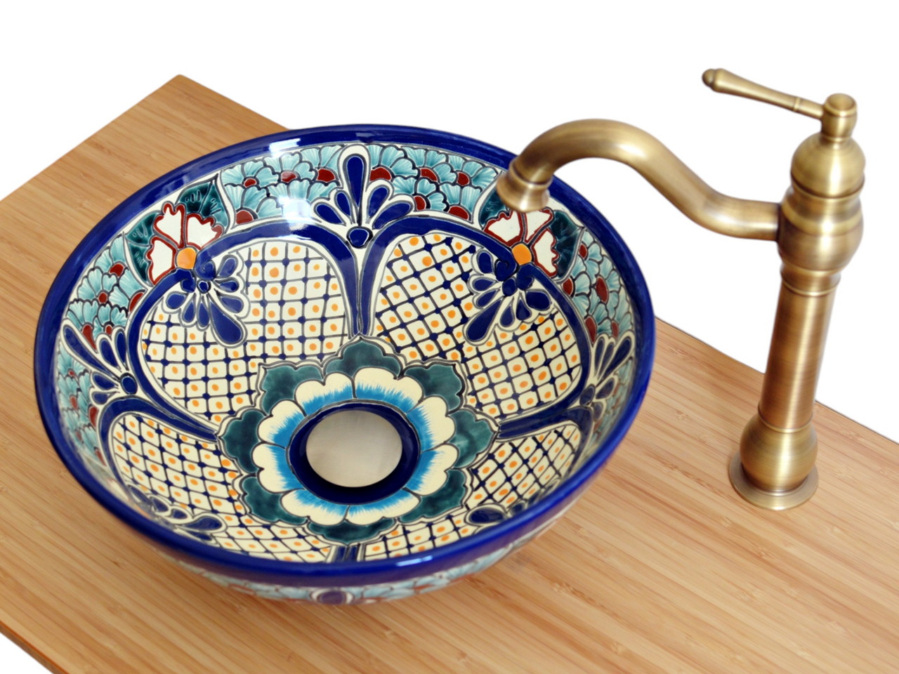 Mexikanisches Aufsatzwaschbecken Guanajuato - rund ca. 39 cm