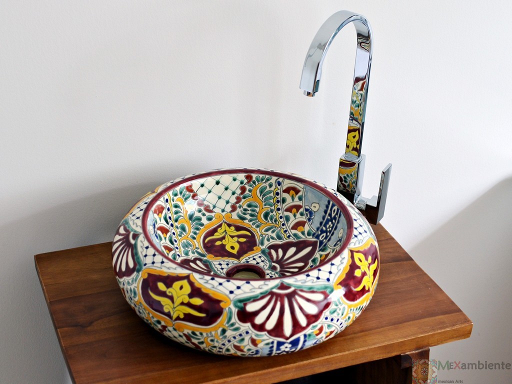 Design Aufsatzwaschbecken aus Mexiko - Donna - Motiv: ALEGRIA