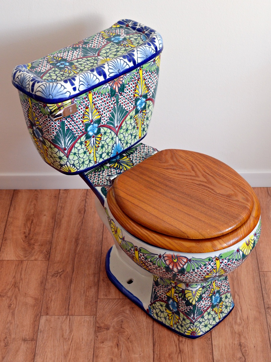 Mexiko-Toilette Aventura - Mexikanische Waschbecken & bunte Fliesen aus