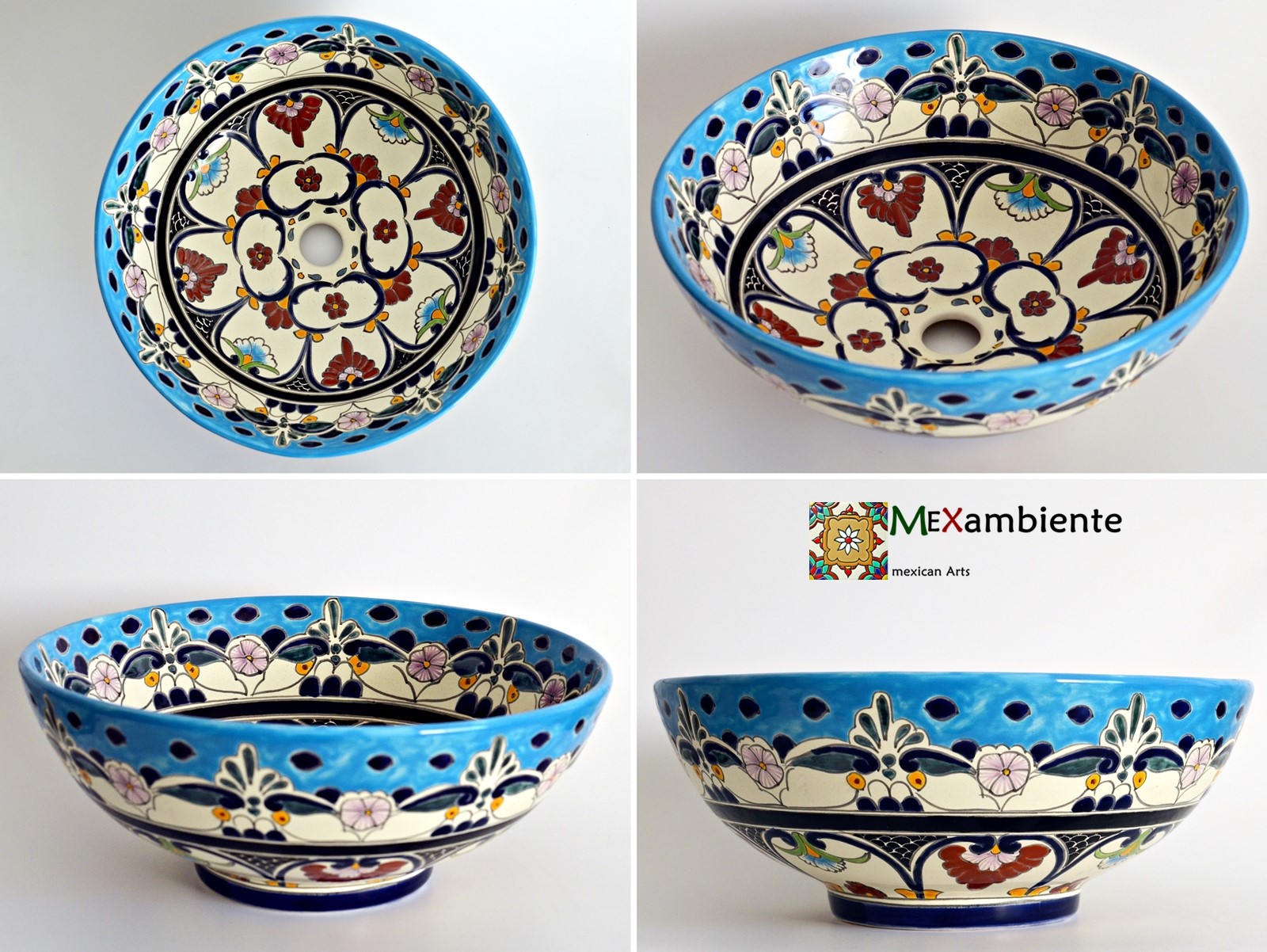 Mexambiente Design AufsatzWaschbecken rund  MEX3 - TULUM