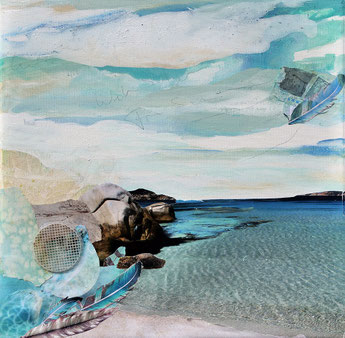 Sardegna I, 40 x 40 cm, 2021, Collage - Caroline Baum
