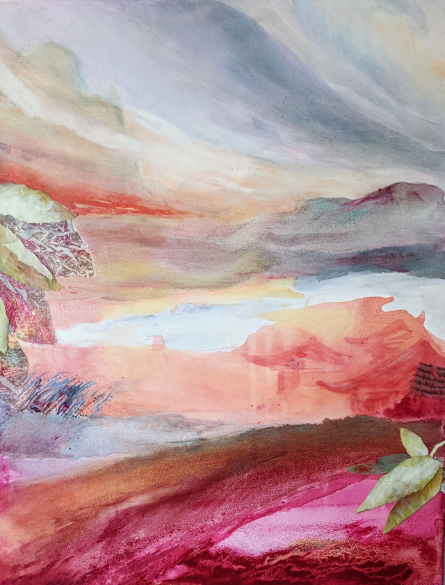 Stille, Mischtechnik auf Leinwand, 100 x 80 cm, 2024 - Caroline Baum