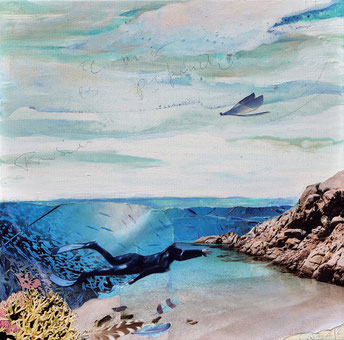 Sardegna II, 40 x 40 cm, 2021, Collage - Caroline Baum