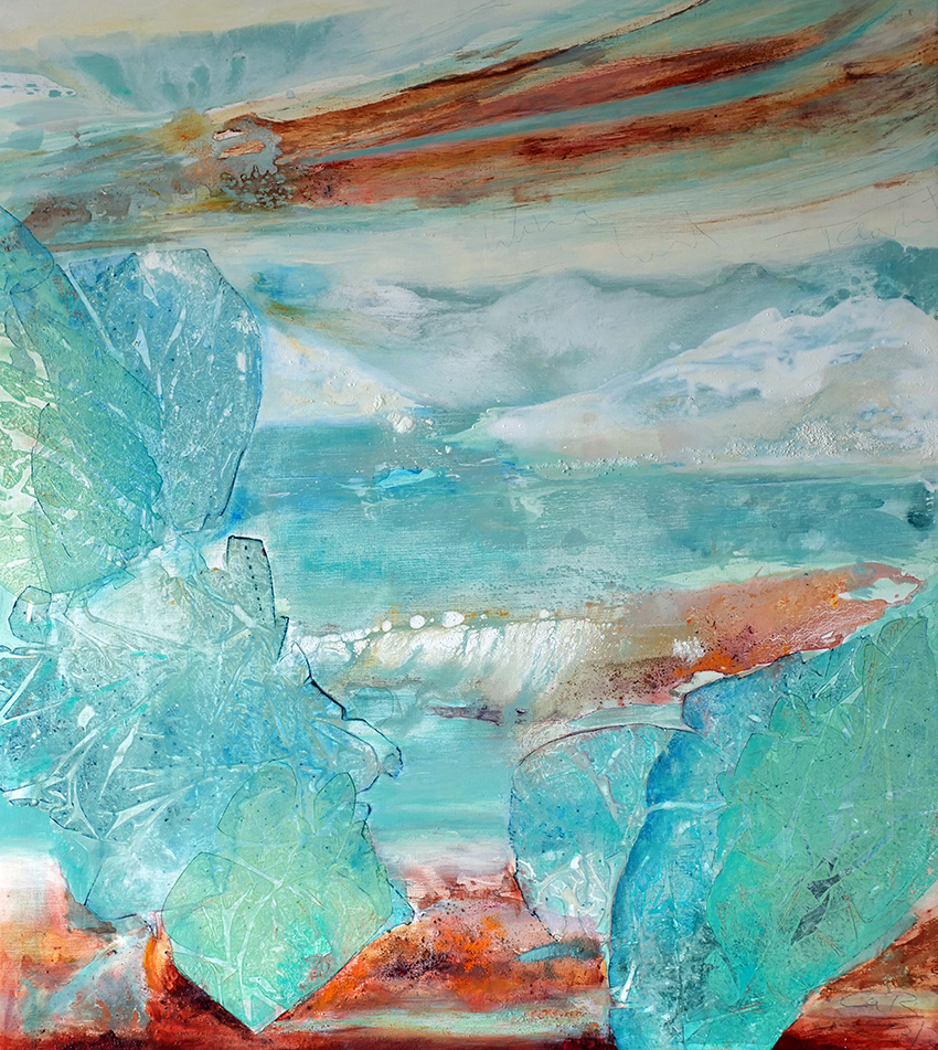 Muy cerca - muy lejos, Mischtechnik 100 x 90 cm, 2021