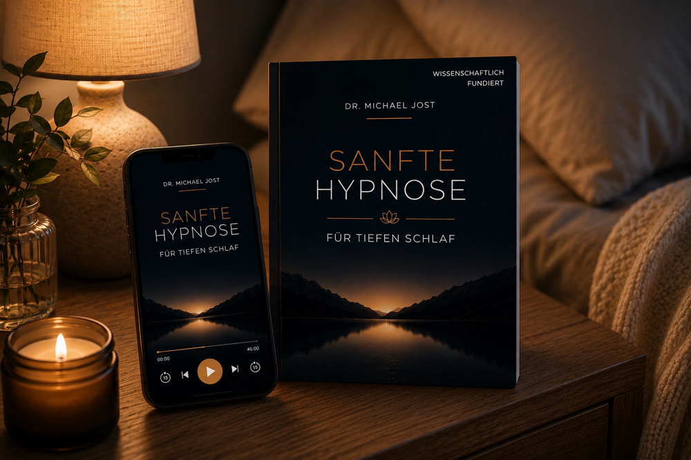 Besser schlafen mit Hypnose - ein Selbstfürsorge Kurs für besseres Schlafen, unterstützt durch dieses sanfte Hypnose Progamm von Doktor Michael Jost