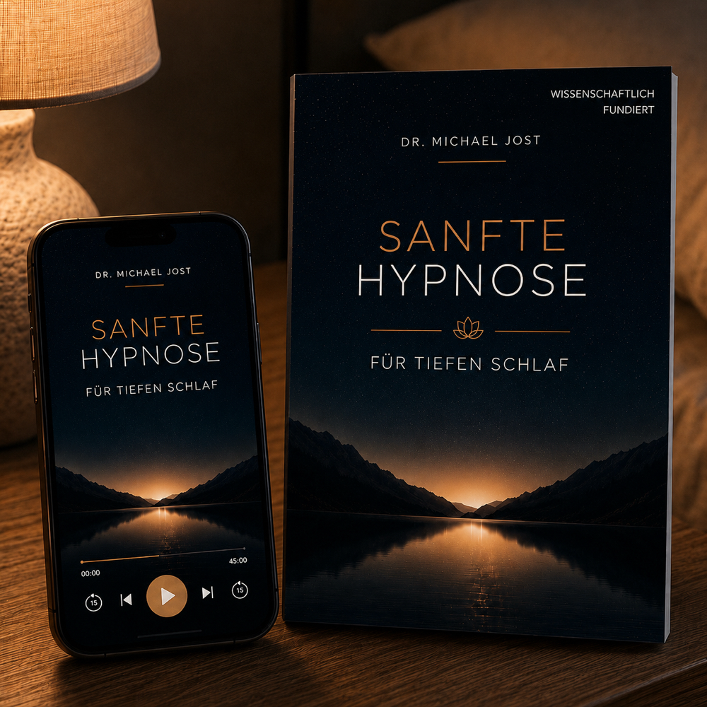 Besser schlafen mit Hypnose - ein Selbstfürsorge Kurs für besseres Schlafen, unterstützt durch dieses sanfte Hypnose Progamm von Doktor Michael Jost