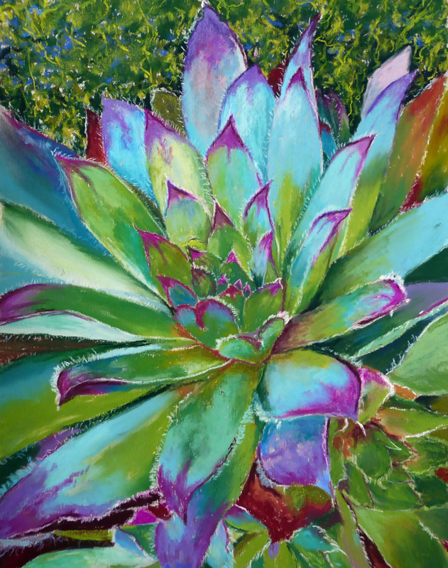 Succulent, pastelpainting