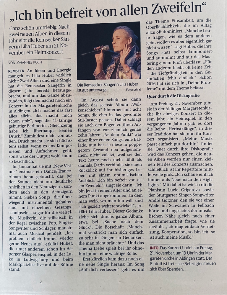 Konzert Margareten Kirche Remseck Aldingen 21.November 2025