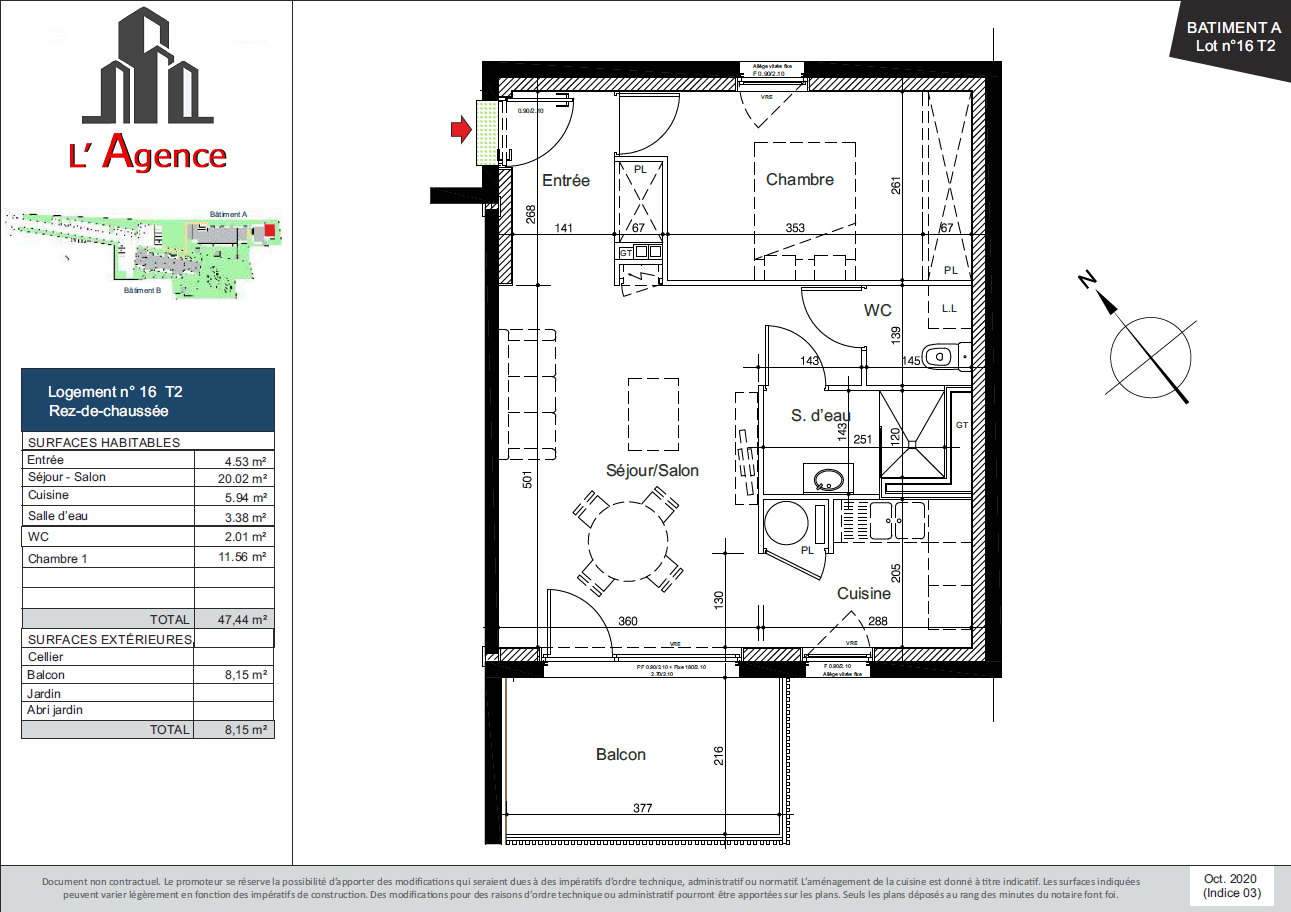 Appartement Neuf de type 2 à Vaux sur Mer