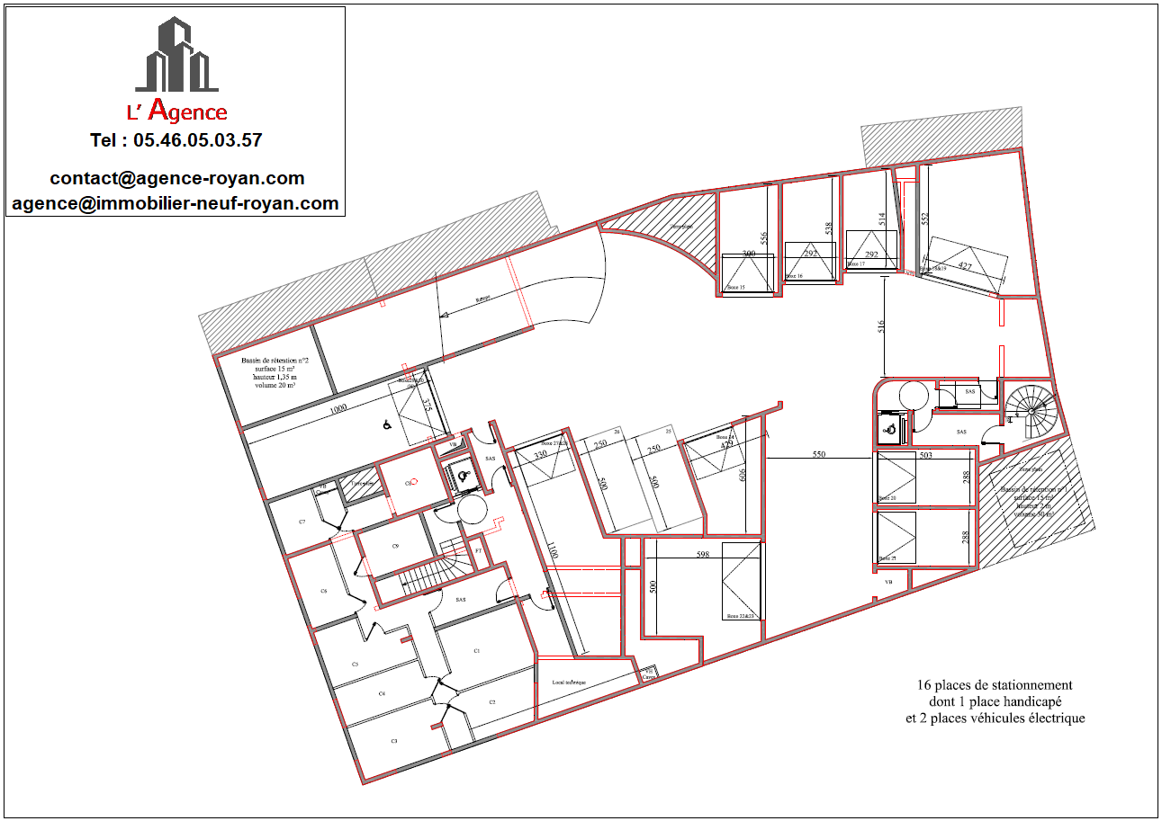 Plan vue de dessus - partie sous sol général