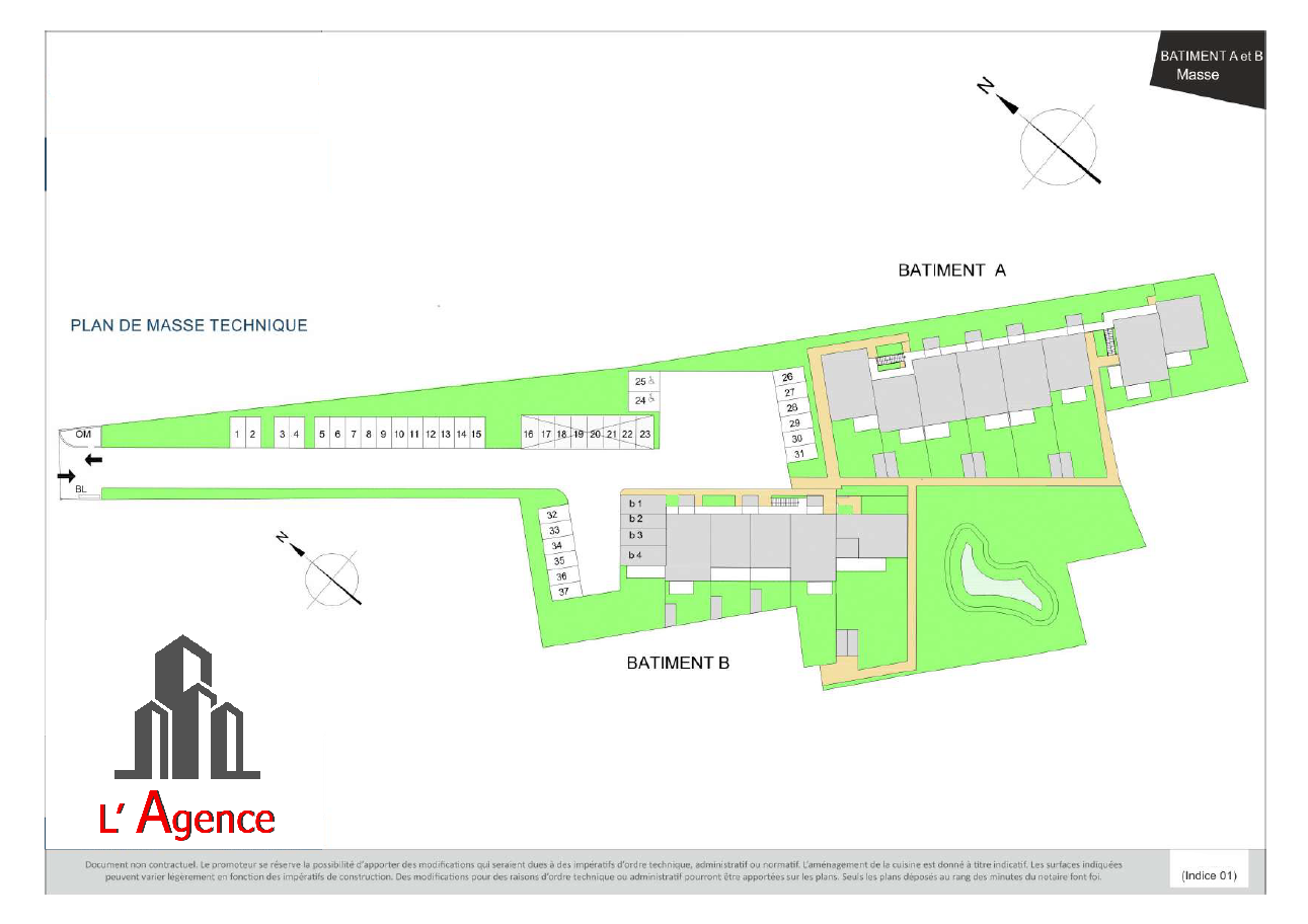 Plan de masse de la résidence