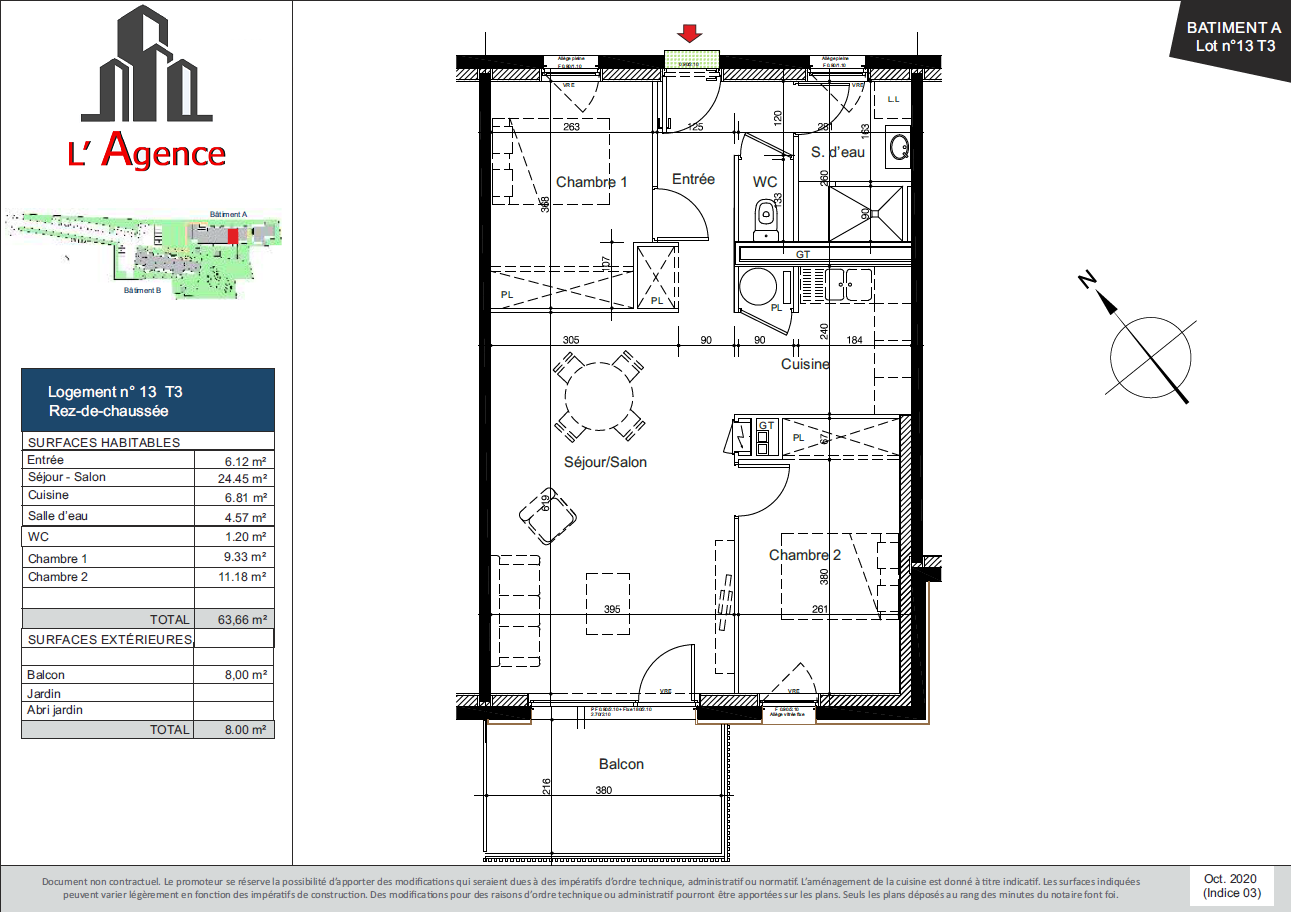 Appartement Neuf de type 3 à Vaux sur Mer