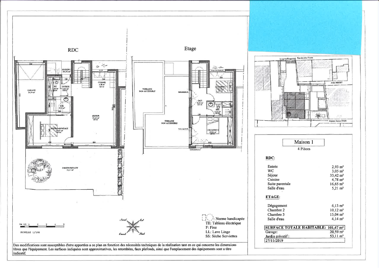 Plan d'une maison neuve à Royan