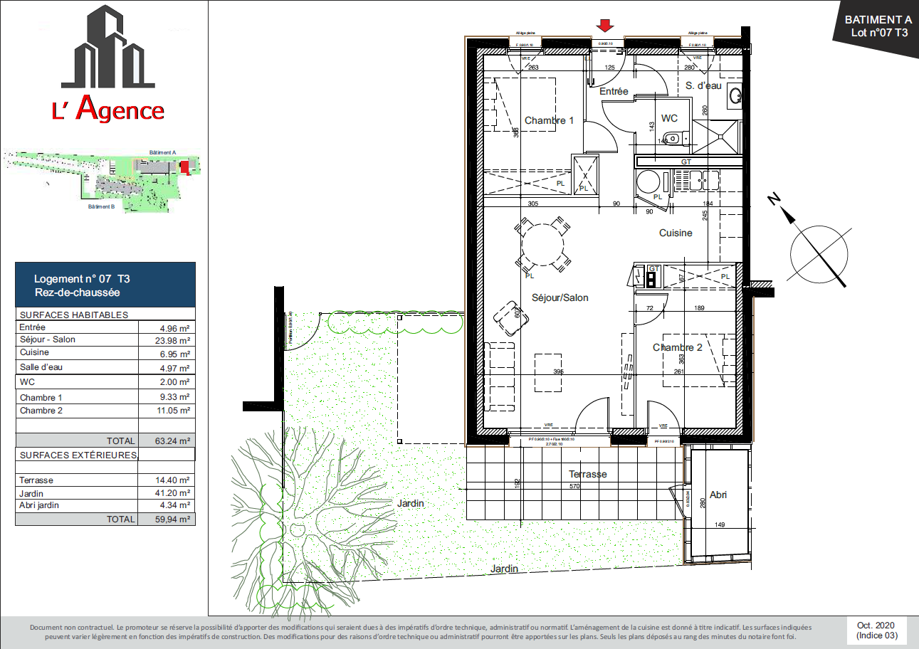 Appartement Neuf de type 3 à Vaux sur Mer