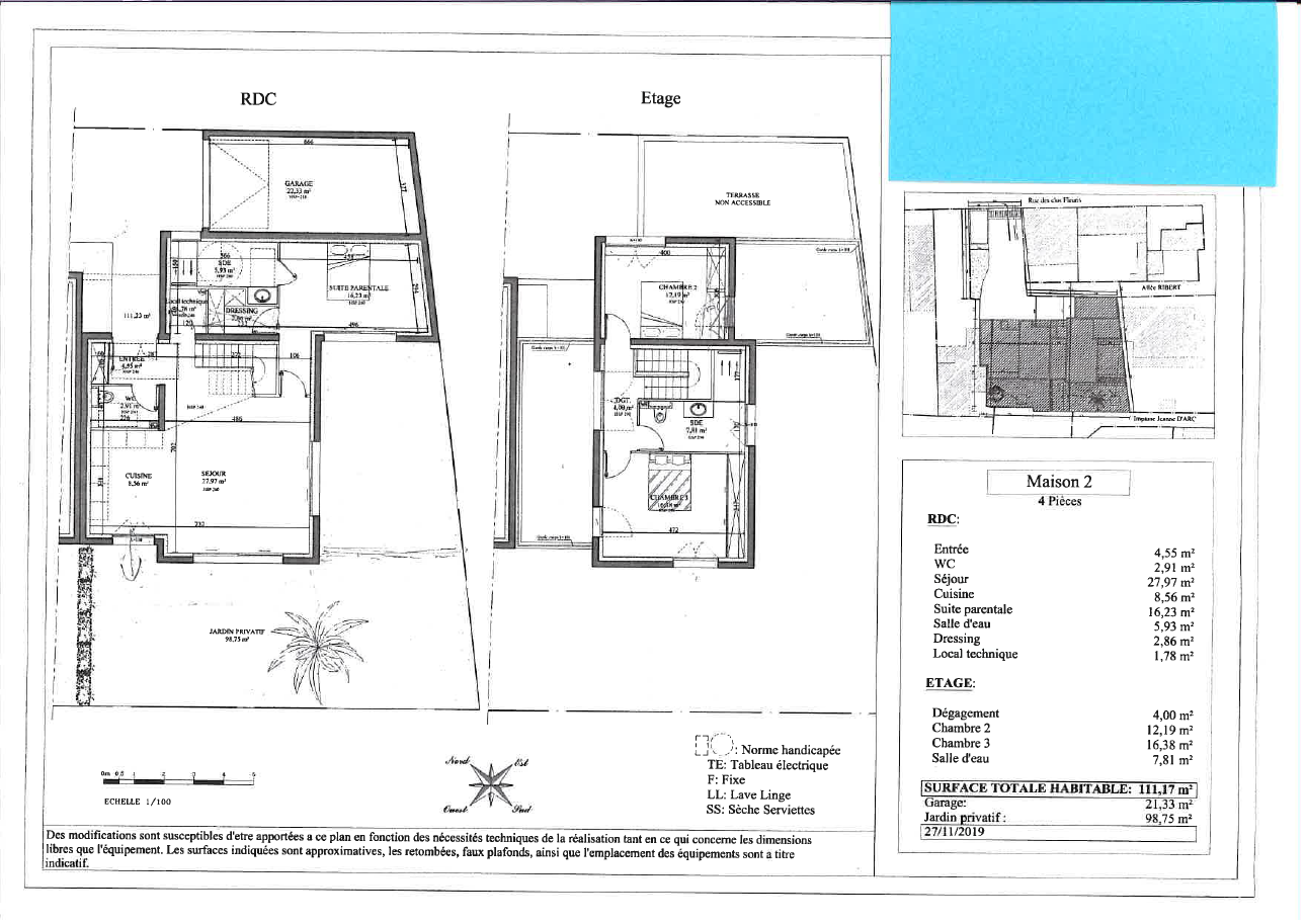 Plan d'une maison neuve à Royan