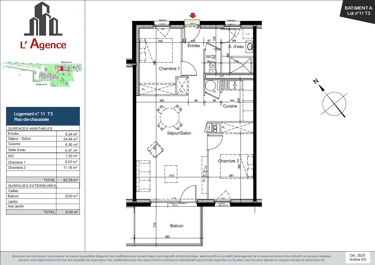 Appartement Neuf de type 3 à Vaux sur Mer