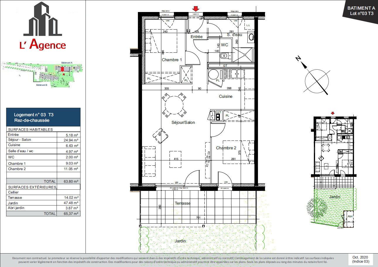 Appartement Neuf de type 3 à Vaux sur Mer