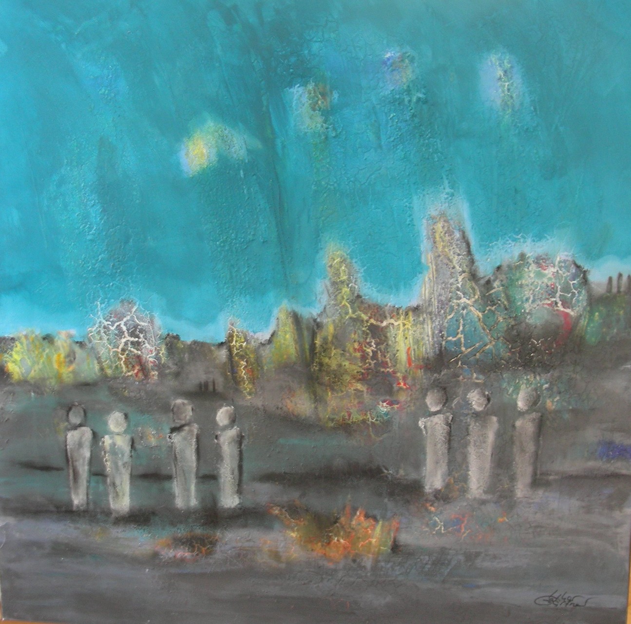 "Heimkehr III" Acryl auf Leinwand 100x100x4cm