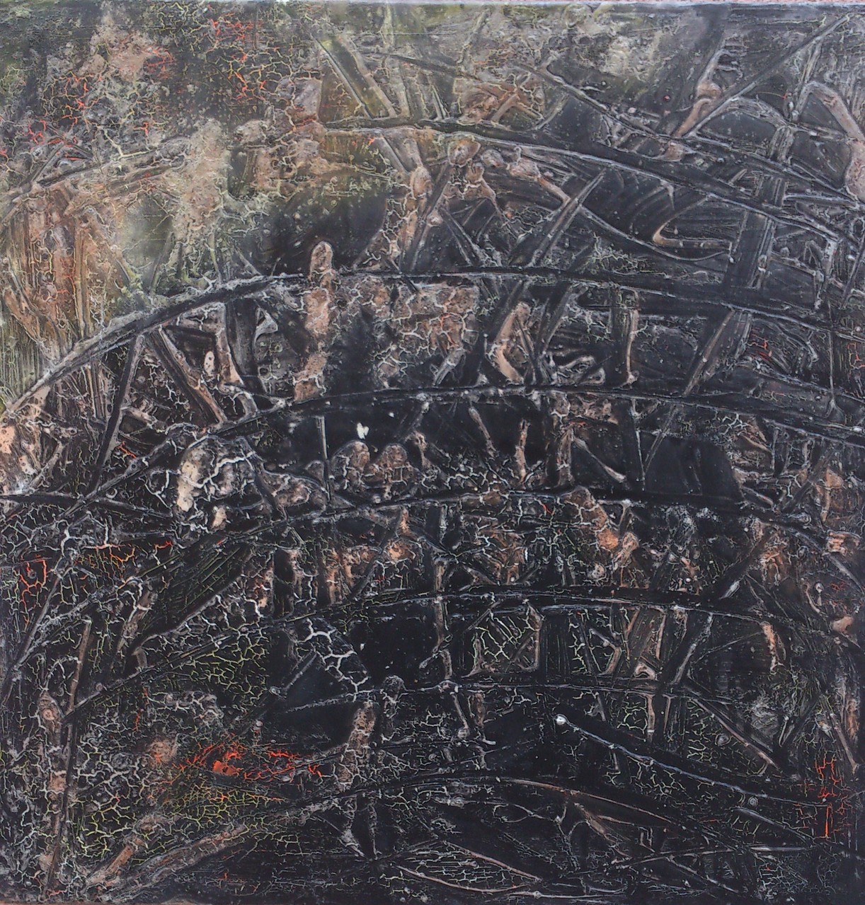 "Tänze durch die Enzyklopädie"  Acryl auf Leinwand 100x100x4cm
