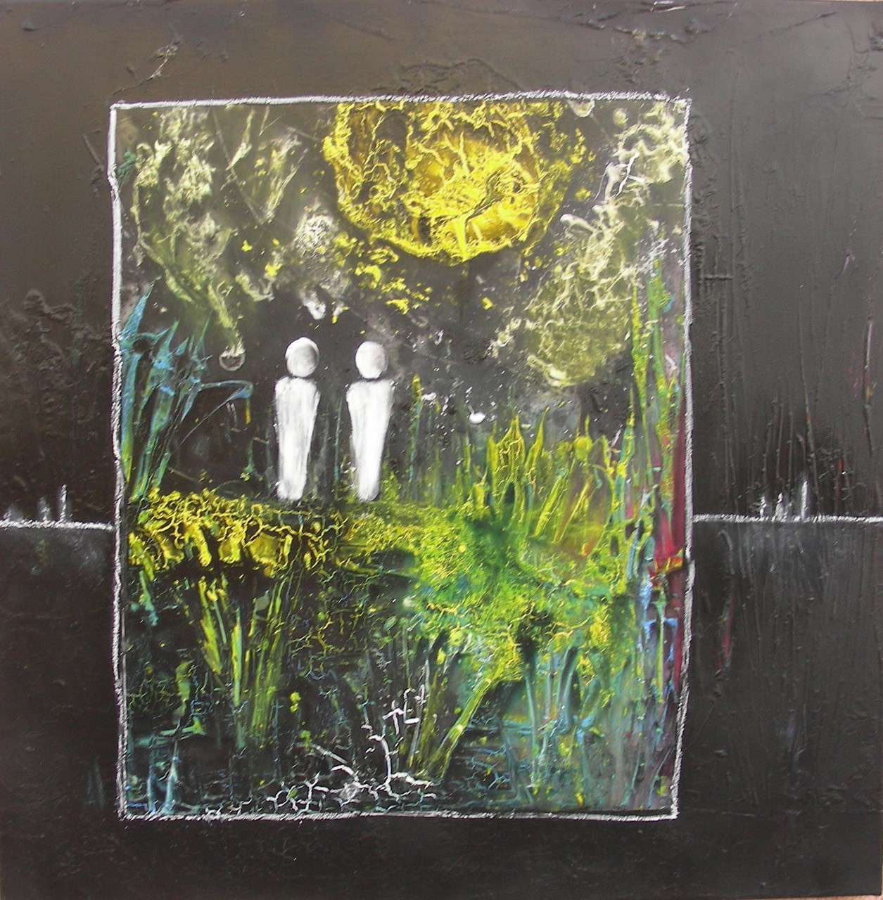 "Der Tag löst ab die Nacht IV" Zyklus 15/16 Acryl auf Leinwand 90x90x4cm