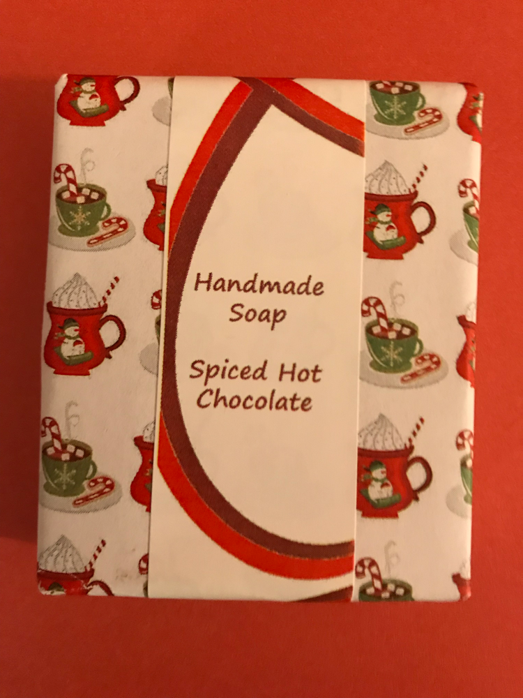 Spiced hot chocolate Cold-Process soap slice