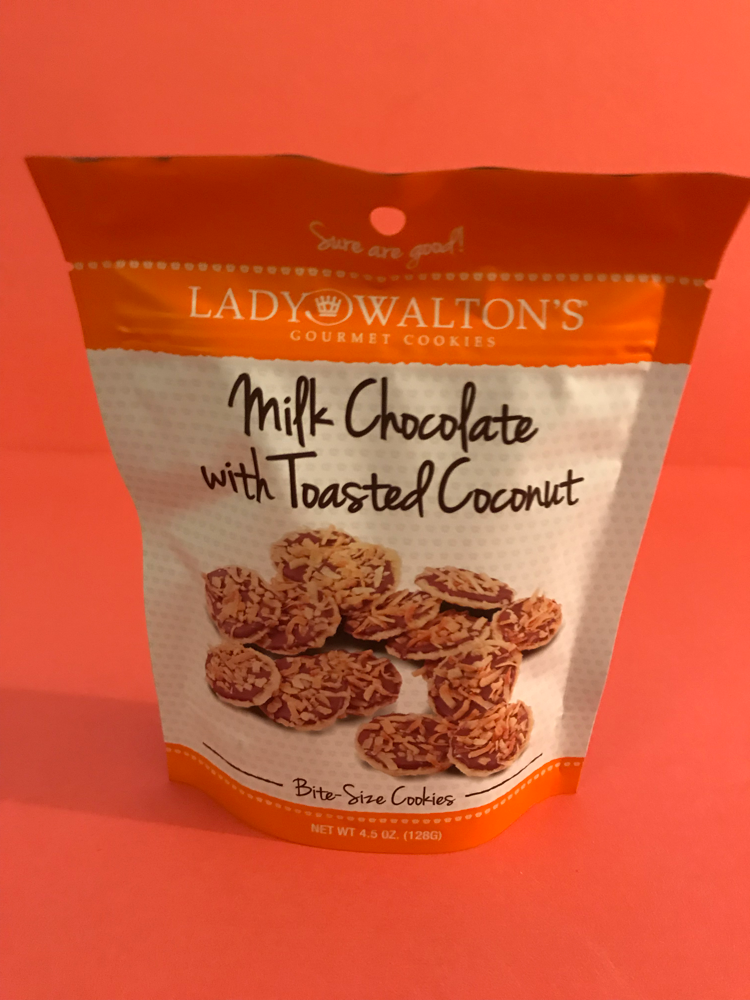 Lady Waltons Milk Chocolate with toasted coconut bite size cookies