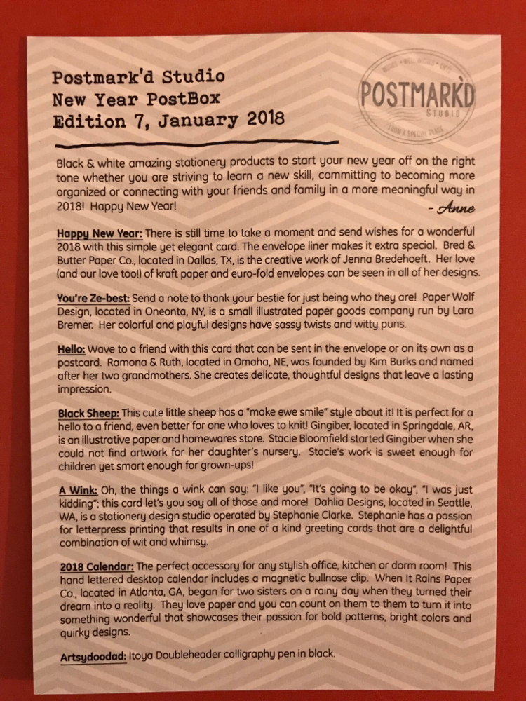 Postmark’d Studio New Year Post Box Item descriptions