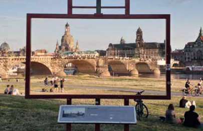 Ein Muss für Kunsttouristen ist der „Canaletto-Blick“. Der italienische Maler schuf im 18. Jahrhundert bedeutende Stadtpanoramen und prägte so das Dresden-Bild für alle Zeit, Foto: Dorothee Baer-Bogenschütz