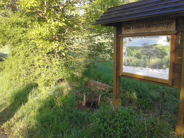 Infotafel an der Gartenhecke