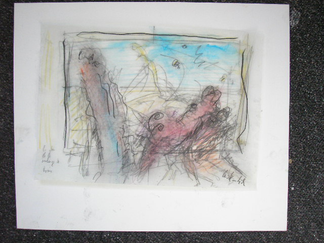 in the year 1955...,oil on paper,  21,0 cm x 29,7 cm