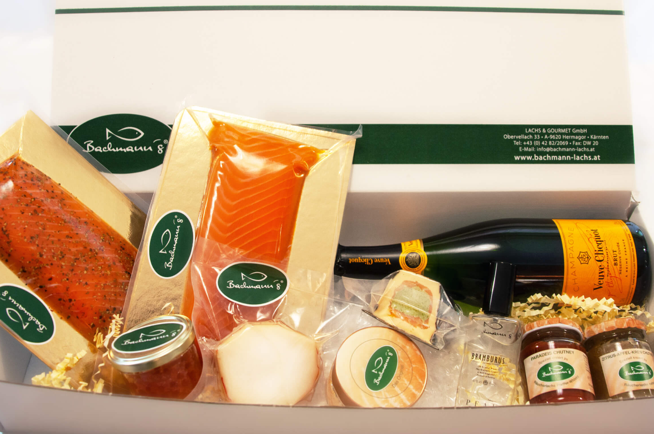 "BACHMANN's" BOX „GOURMET“ MIT CHAMPAGNER