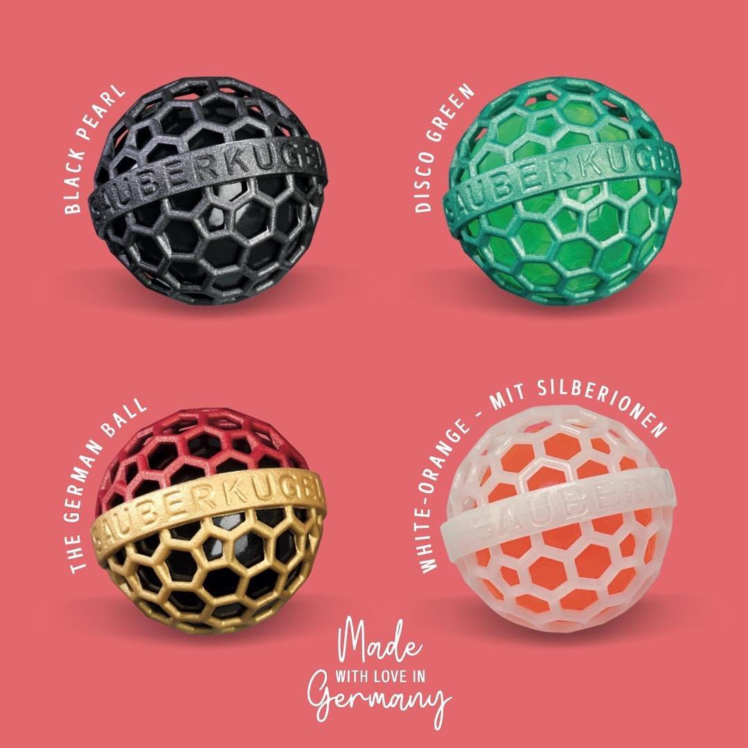 SAUBERKUGEL BESTSELLER Black Pearl, Disco Green, The German Ball, White Orange mit Silberionen.