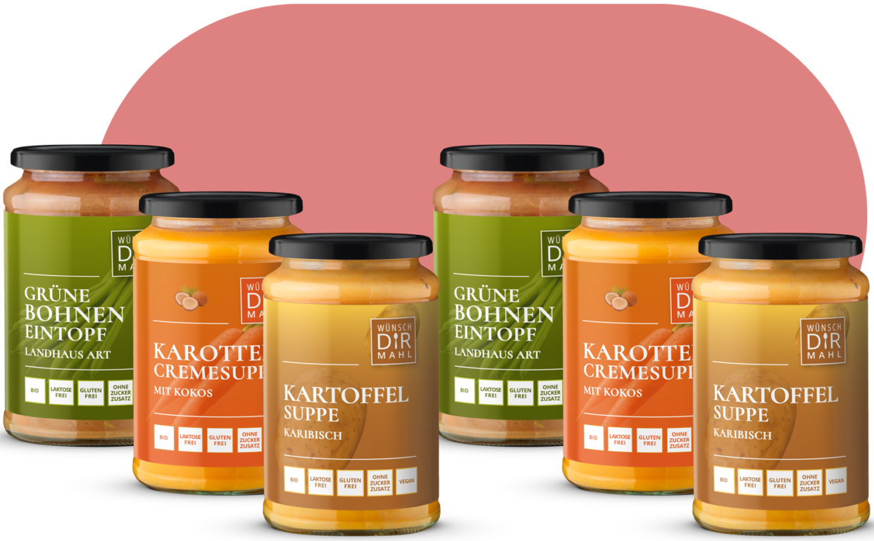 Die 6er Probierbox "OMAS BESTE" von "WDM Vegane Bio-Fertigprodukte".