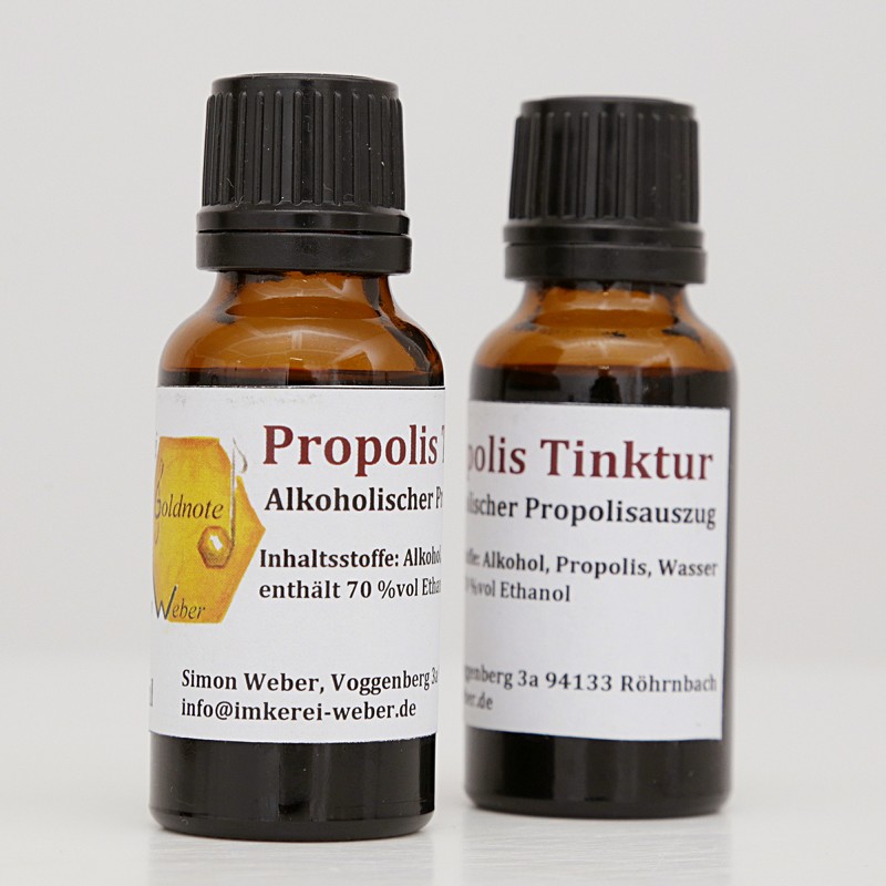 PROPOLIS TINKTUR MIT ALKOHOL von WEBER, der Imkerei mit der Goldnote.