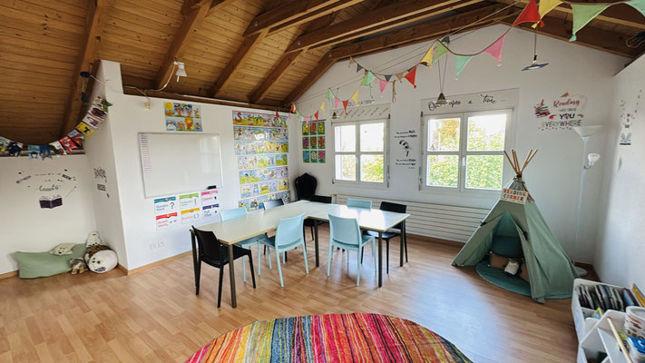 Spacious Custom Kids classroom in Ehrendingen for English classes and activities.