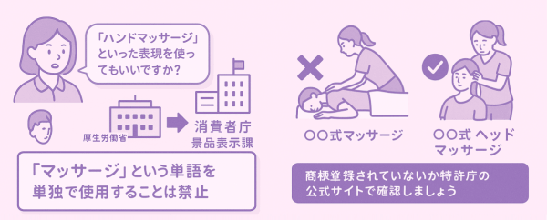 マッサージという言葉を使用してよい？使用できない？