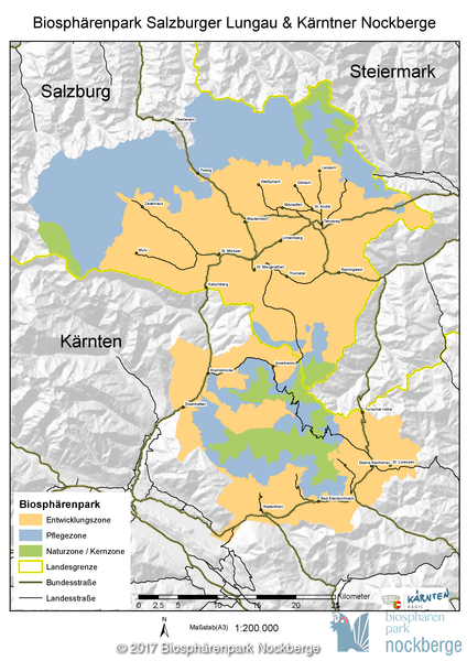 Lage, Karten und Daten. - UNESCO Biosphärenpark Kärntner Nockberge