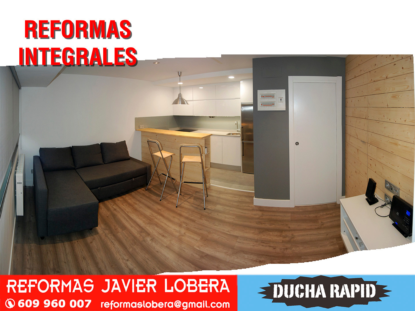 reforma integral estudio, sala-cocina