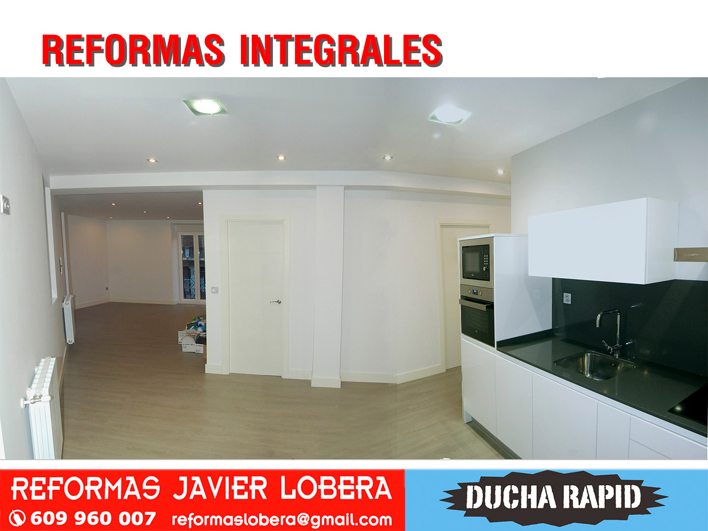 reforma integral, sala-cocina-comedor