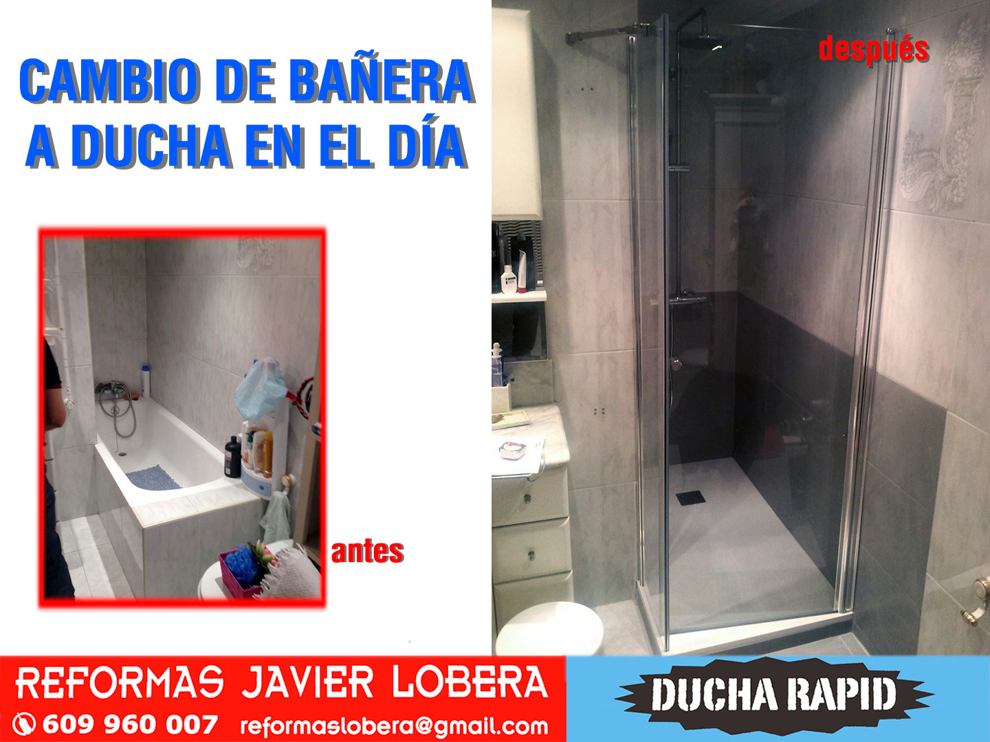 cambio de bañera a ducha