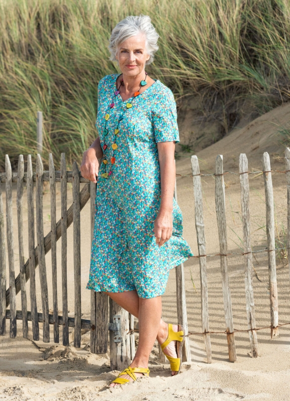 Sommerkleid türkis gemustert Clearance