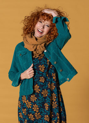 Cordjacke petrol Öko-Mode online Mandala-Kleidung Entdecken