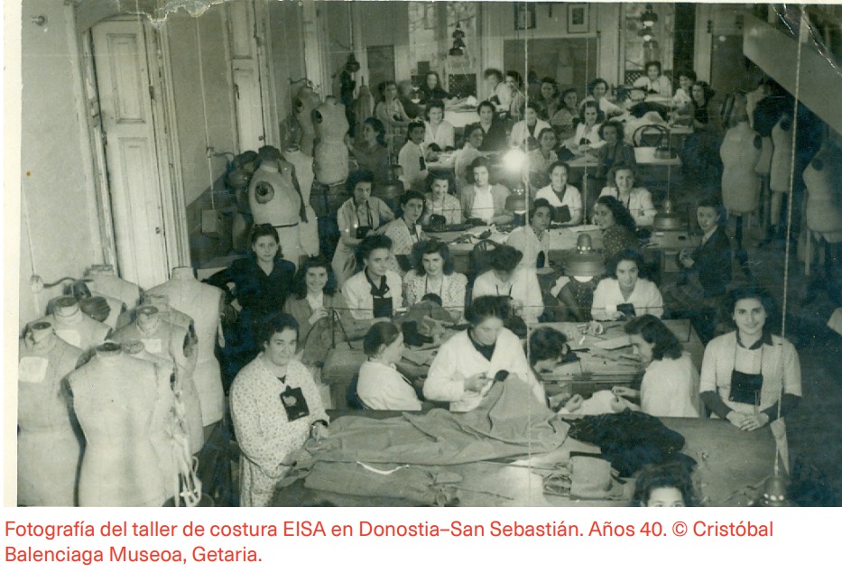 Taller de costura EISA (Balenciaga) en Donostia- San Sebastián. Años 40