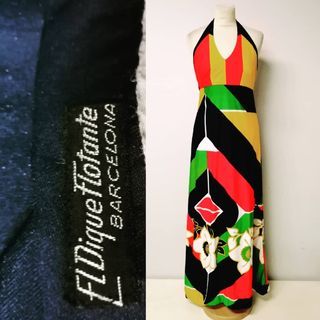 El Dique Flotante, maxivestit, Barcelona, 1970, punt de polièster estampat, Colección Antoni de Montpalau
