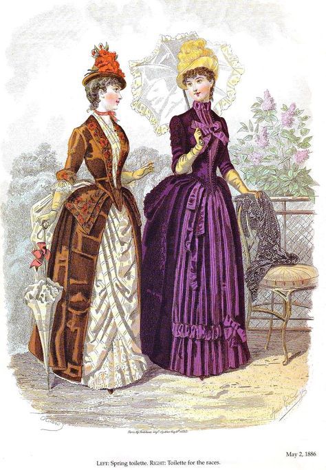 Vestidos, La moda ilustrada año 1886