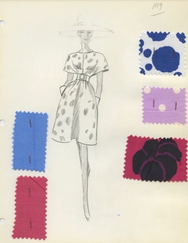 Boceto modelo Balenciaga, 1962