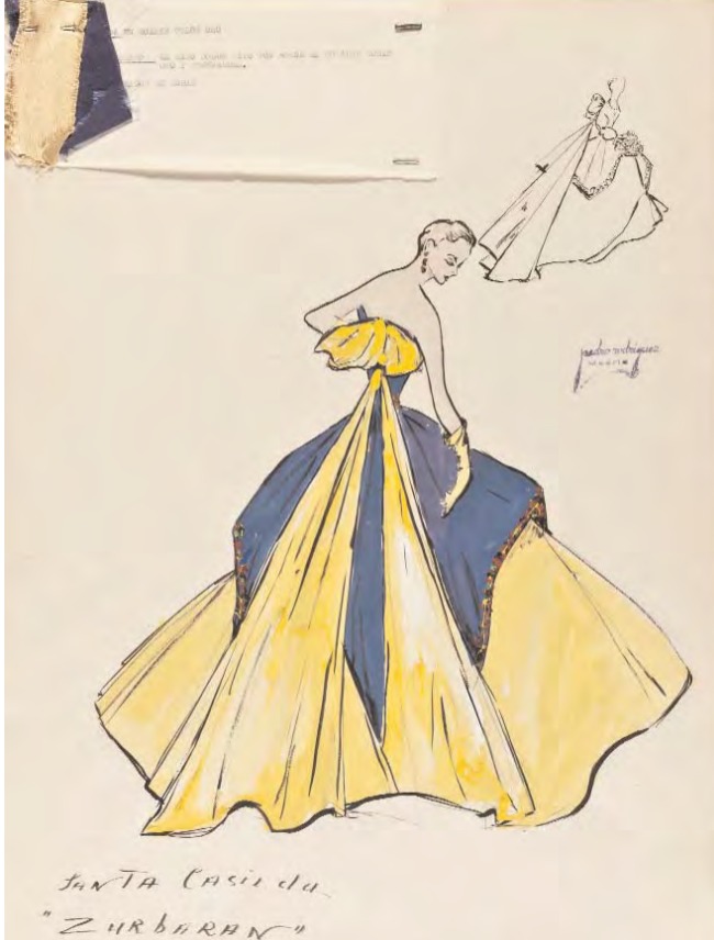 Traje de Noche "Santa Casilda" para los Almacenes Franklin Simon de Nueva York, 1953.