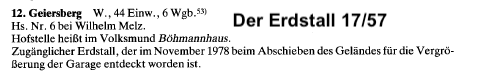 Quelle: Der Erdstall, Heft 17/S. 57, Manfred Stolper, 1991