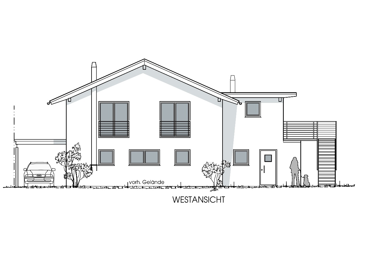 Neubau Wohn- und Geschäftshaus in Heimenkirch - Westansicht